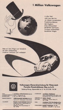 Volkswagen Generalvertretung Österreich Porsche Konstruktion Werbung