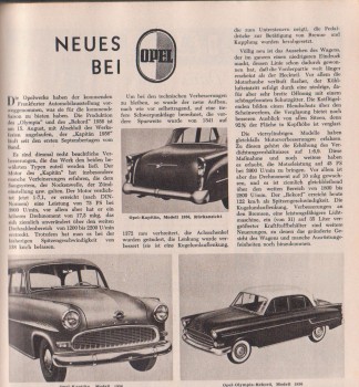 Neues bei Opel 1955