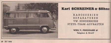 Karl Schreiner & Söhne, Kohlruss VW Sonderaufbauten, Sonderbusse, Karosserien
