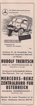 alte Werbung Unimog Daimler Merceds Benz 