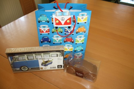 VW Geschenke Bus Tasche Stiftebox Schoko Beetle