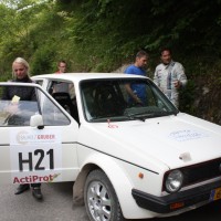 Schneebergland Rallye 2014 VW Golf I GTI Kris Rosenberger Christina Kaiser Service