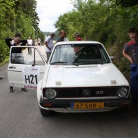 Schneebergland Rallye 2014 VW Golf I GTI Kris Rosenberger Christina Kaiser Service