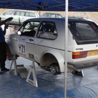 Schneebergland Rallye 2014 VW Golf I GTI Kris Rosenberger Christina Kaiser Service