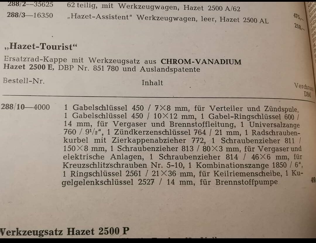 VW Käfer Werkzeugset Hazet